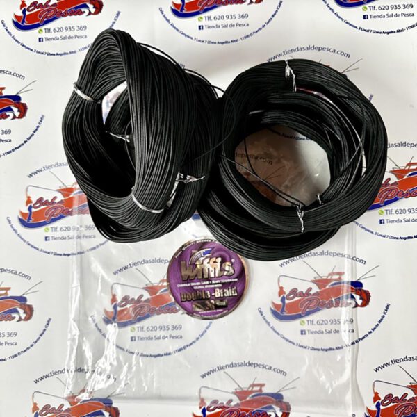 HILO TRENZADO WIFFIS DOUBLE BRAID 130LB./60KG. 100MT. COLOR NEGRO
