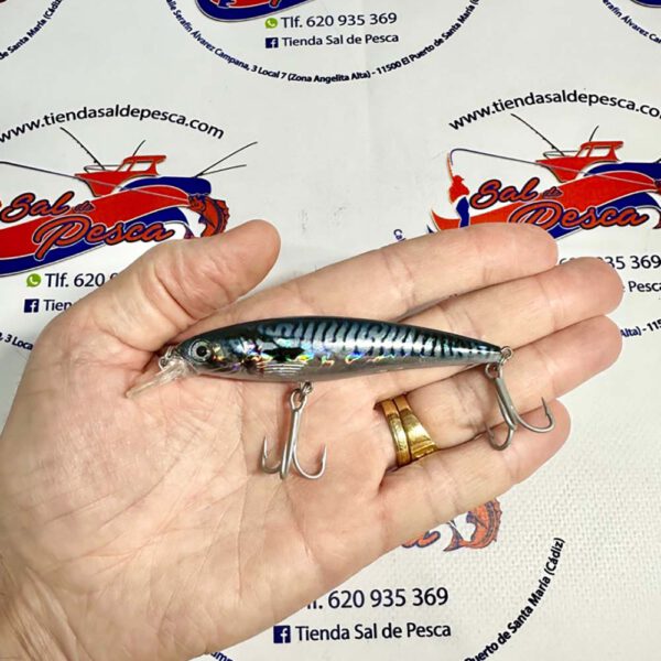 MUESTRA DE SPINNING AKAMI REAL MINNOW 10CM. 14GR. COLOR MACKEREL BLUE - Imagen 2