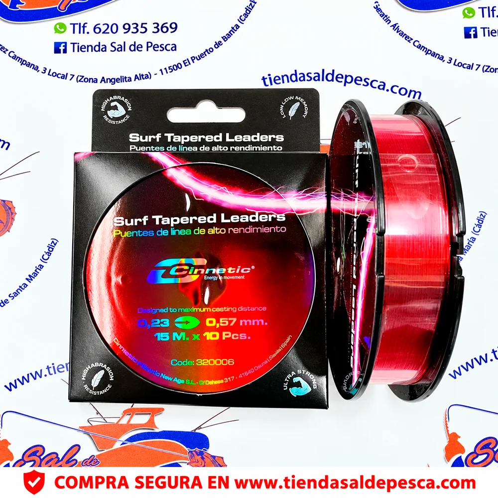 PUENTES DE LINEA CINNETIC 0,23-0,57MM. 10X15MT. COLOR ROJO