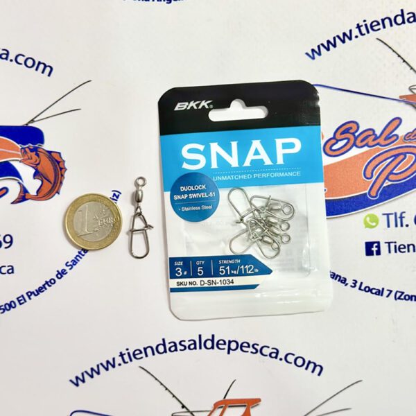 GRAPA INOX BBK DUOLOCK SNAP SWIVEL-51 NUM. 3 112LBS.