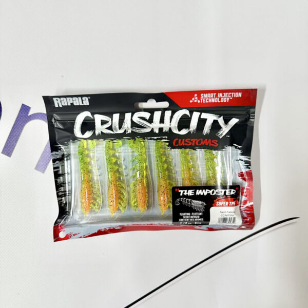 MUESTRA VINILO RAPALA CRUSHCITY IMPOSTER 3" 8.0CM. NEON YABBIE