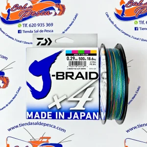 HILO TRENZADO DAIWA JAPAN J-BRAID 4X 0,29MM. MULTICOLOR 500MT.