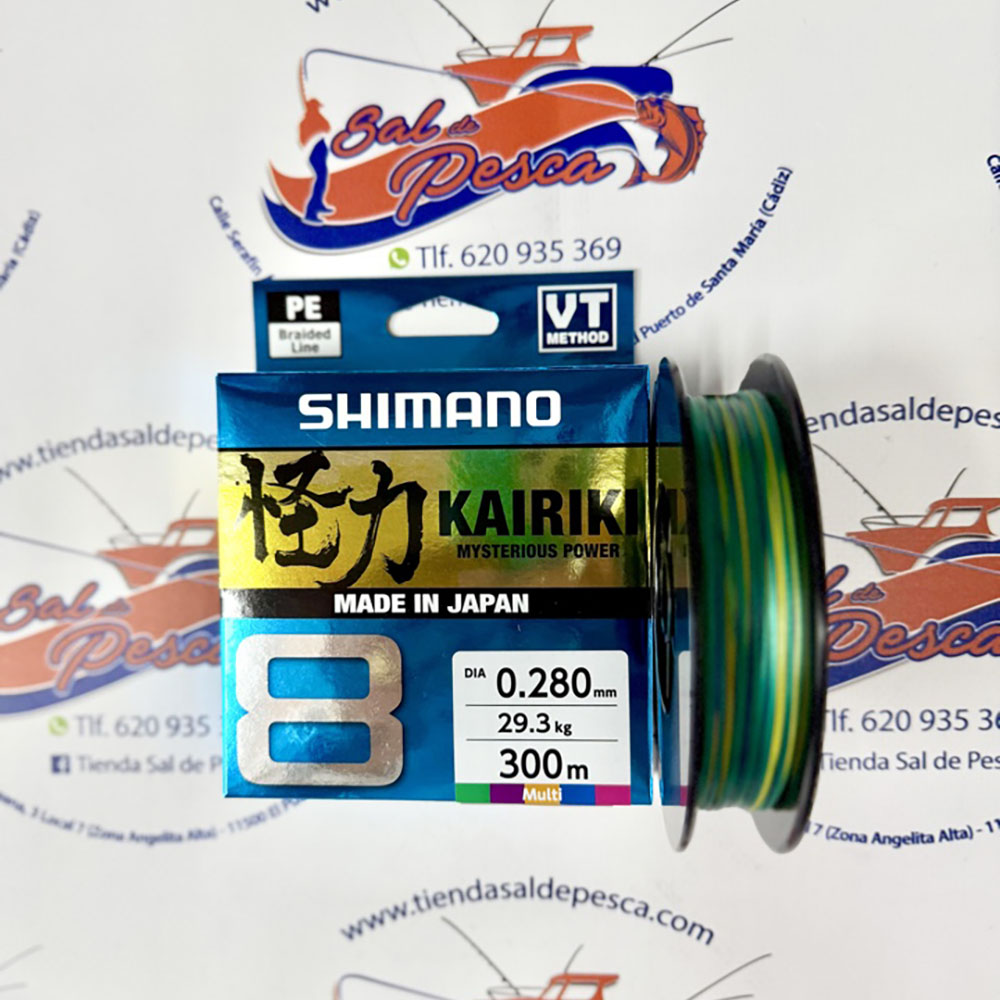 HILO TRENZADO SHIMANO KAIRIKI 8 0,28MM. 300MT. MULTICOLOR