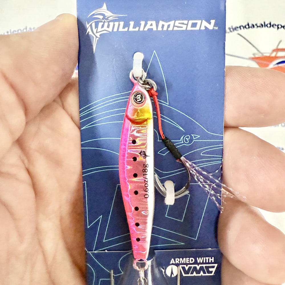 MUESTRA ROCK FISHING WILLIAMSON TRICK METAL 18GR. COLOR PINK SARDINE - Imagen 2