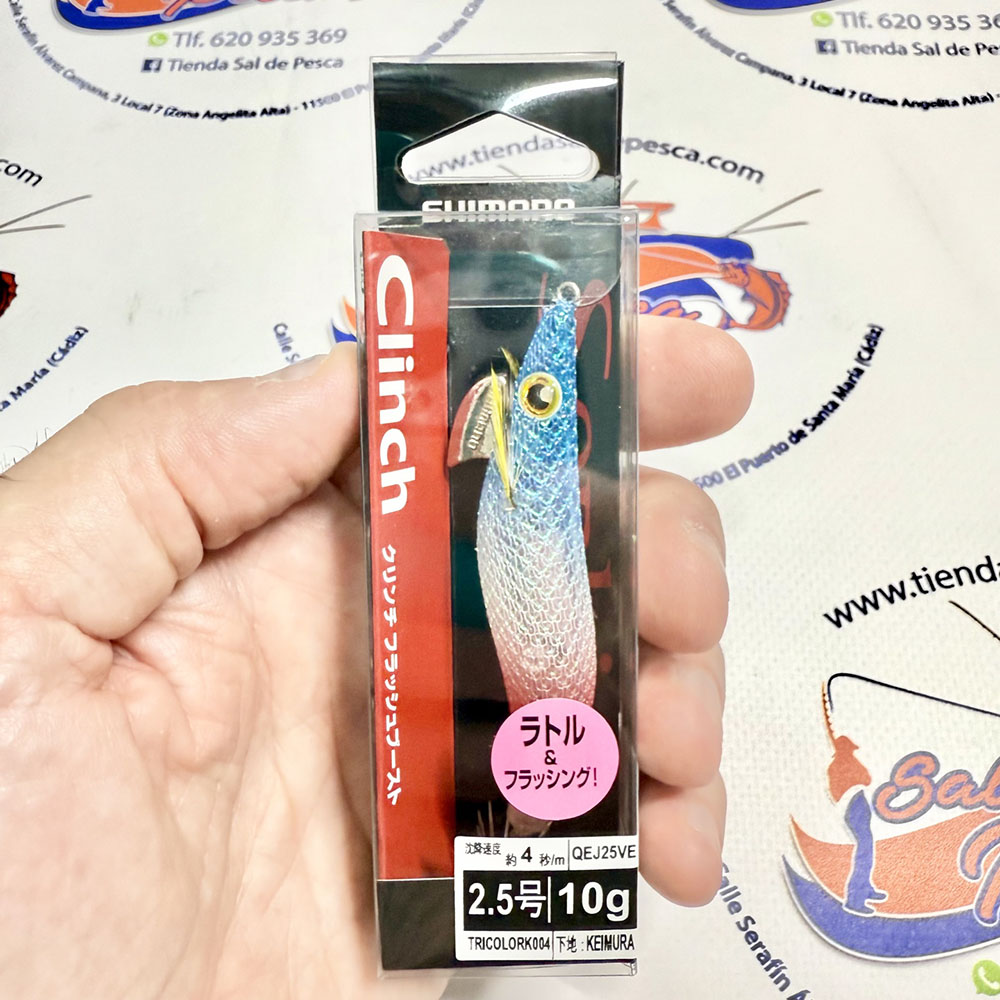 MUESTRA CALAMAR SHIMANO SEPHIA CLINCH FB RATTLE 2.5 10GR. TRICOLOR