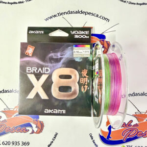 HILO TRENZADO AKAMI YOAKE X8 300MT. 0,16MM. MULTICOLOR