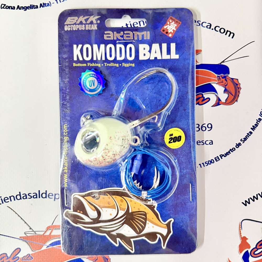 BOLA PARA JIGGING AKAMI KOMODO BALL 200GR. WHITE GLITTER