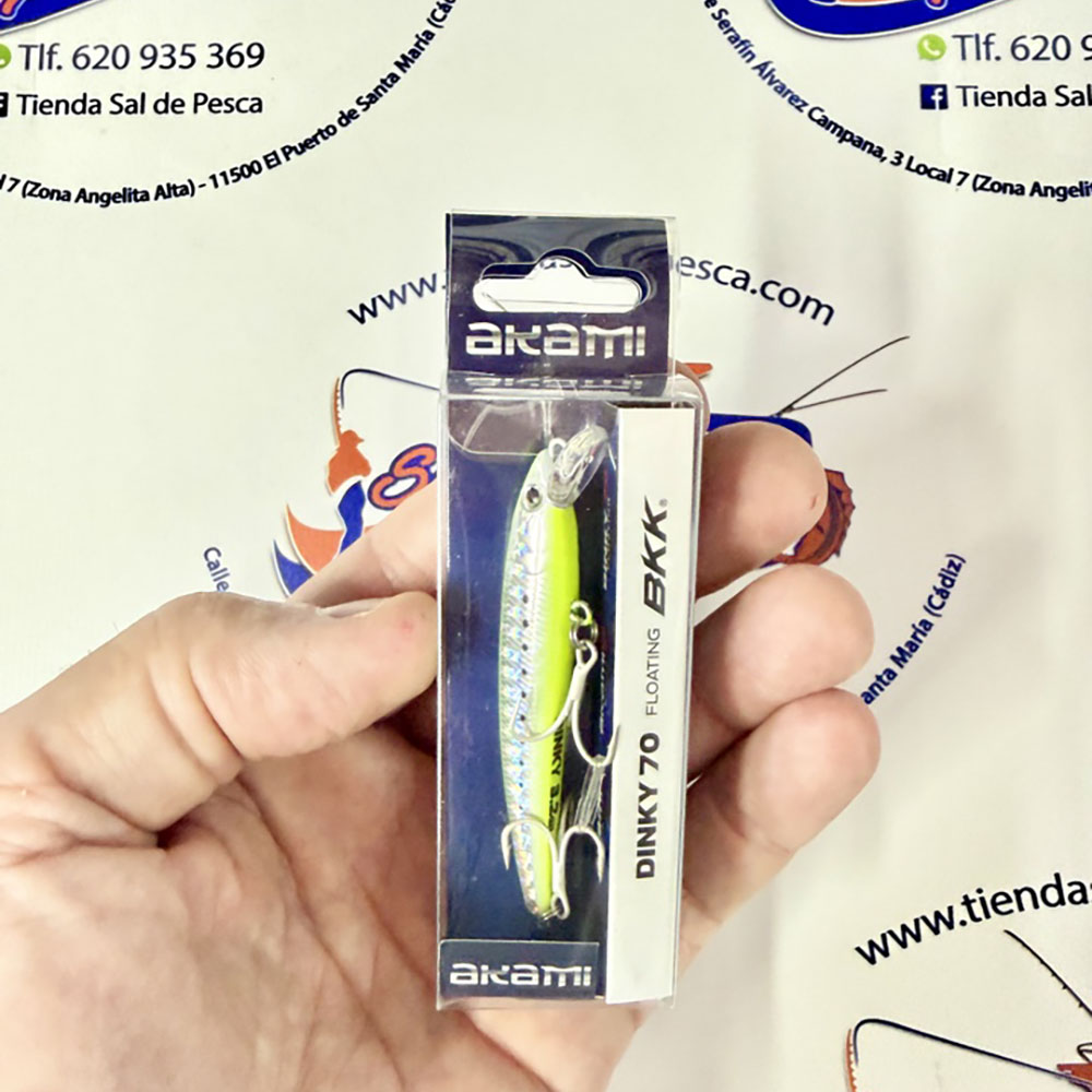 MUESTRA DE SPINNING AKAMI DINKY 70MM. 3,20GR. COLOR CHARTREUSE