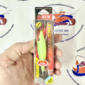 MUESTRA CALAMAR DTD FULL FLASH GLAVOC COLOR FLUO GREEN TAMAÑO 2.5