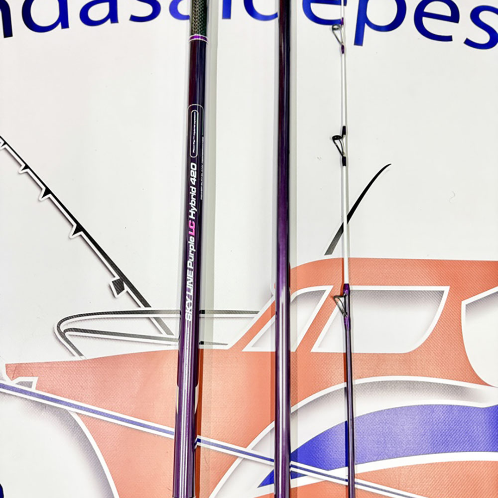 CAÑA DE SURFCASTING CINNETIC SKY LINE PURPLE LC HYBRID 4,20MT. - Imagen 4