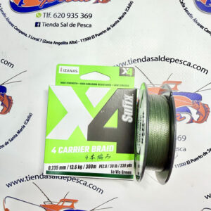 HILO TRENZADO SUFIX 4X 300MT. 23,5MM. COLOR VERDE