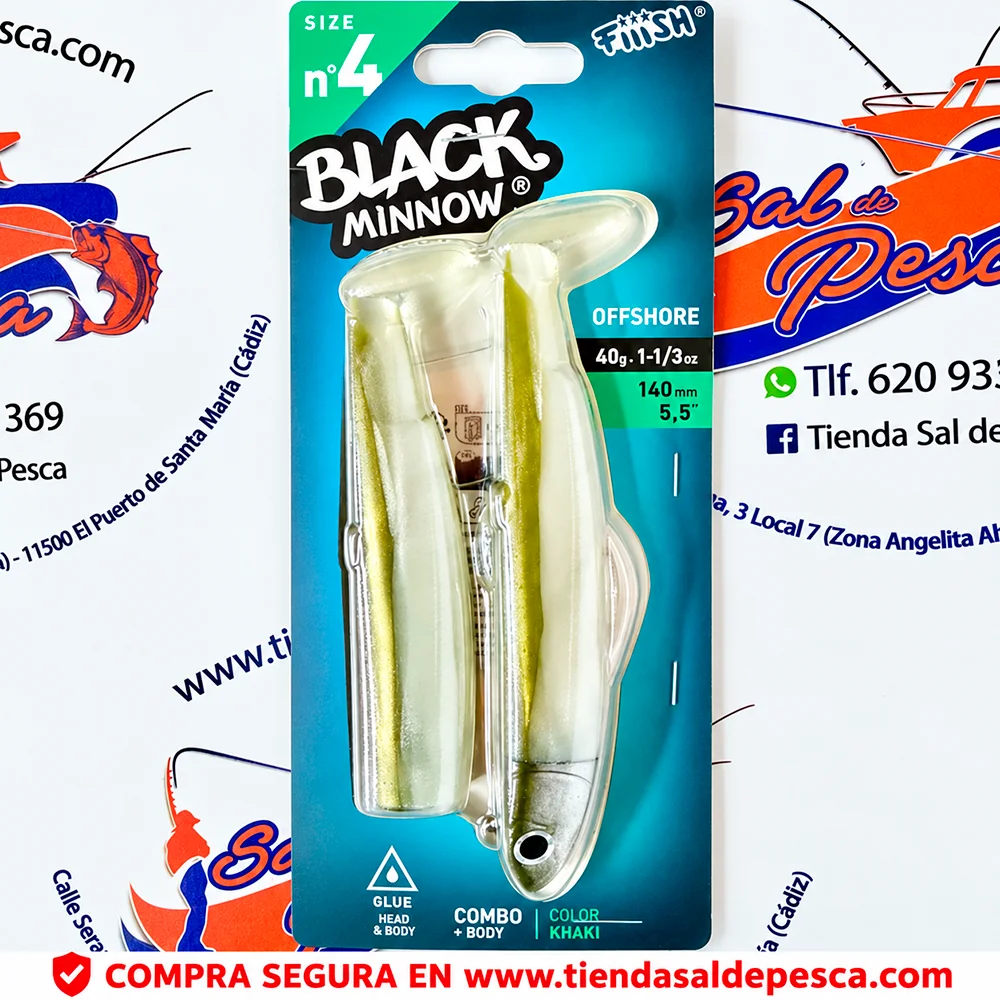SEÑUELO FIIISH BLACK MINNOW 140 COMBO OFF SHORE 40GR. KHAKI
