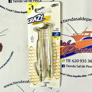 SEÑUELO FIIISH CRAZY PADDLE TAIL 100 DOBLE COMBO OFF SHORE 10GR. KHAKI