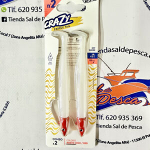 SEÑUELO FIIISH CRAZY PADDLE TAIL 120 DOBLE COMBO OFF SHORE 15GR. WCRED