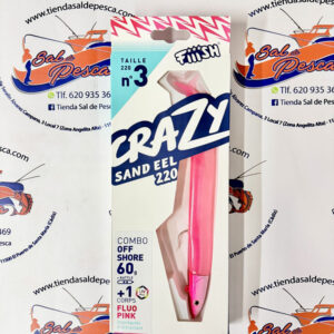 SEÑUELO FIIISH CRAZY SAND EEL 220 COMBO OFF SHORE 30GR. FLUO PINK-UV