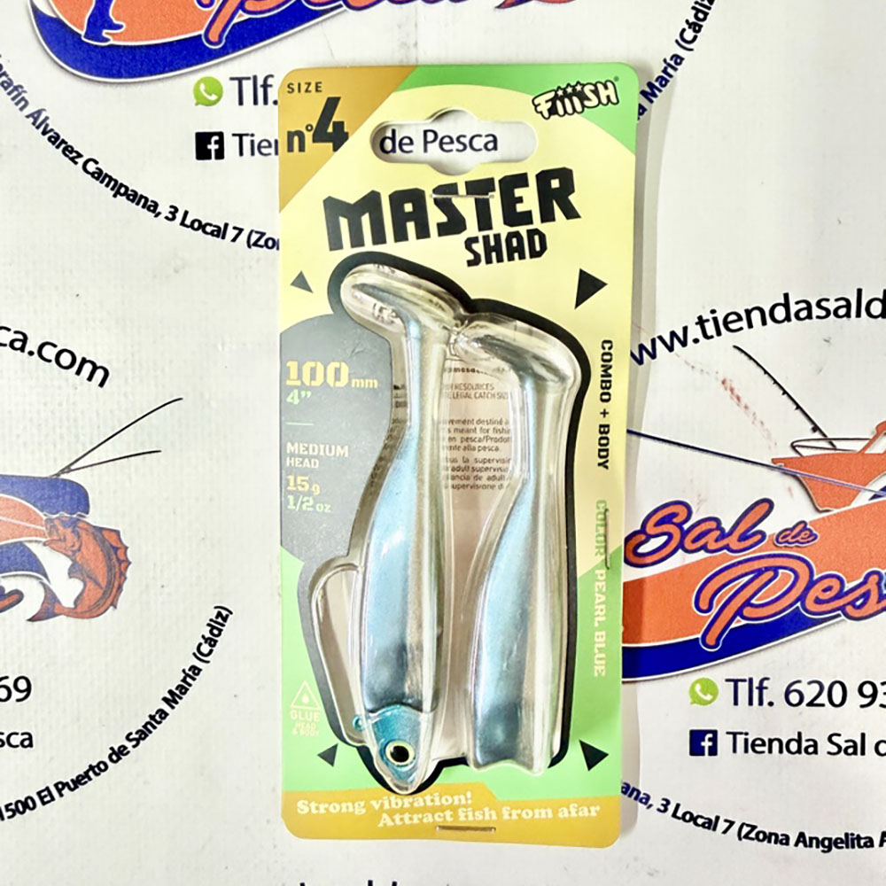 SEÑUELO FIIISH MASTER SHAD 100 COMBO MEDIUM 15GR. PEARL BLUE
