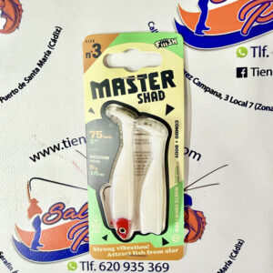 SEÑUELO FIIISH MASTER SHAD 75 COMBO MEDIUM 6GR. WHITE COCO-RED HEAD