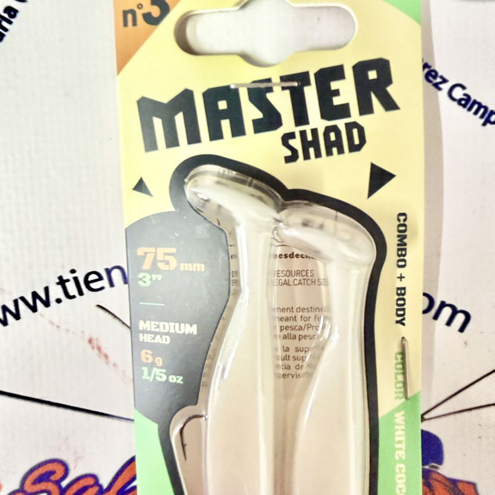 SEÑUELO FIIISH MASTER SHAD 75 COMBO MEDIUM 6GR. WHITE COCO-RED HEAD - Imagen 2