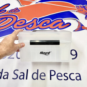 CAJA RAGOT PORTA SEÑUELOS DE EGGING O JIGGING 45 UNIDADES ALTO 17 CM.