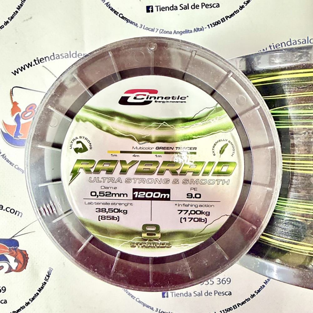 HILO TRENZADO CINNETIC RAYBRAID 8X 1200MT. 0,52MM. MULTICOLOR - Imagen 2