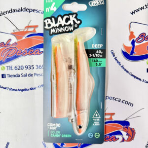 SEÑUELO FIIISH BLACK MINNOW 140 COMBO DEEP 60GR. GLOW CANDY GREEN