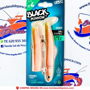 SEÑUELO FIIISH BLACK MINNOW 140 COMBO DEEP 60GR. GLOW CANDY GREEN