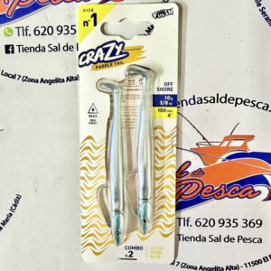 SEÑUELO FIIISH CRAZY PADDLE TAIL 100 DOBLE COMBO OFF SHORE 10GR. PB