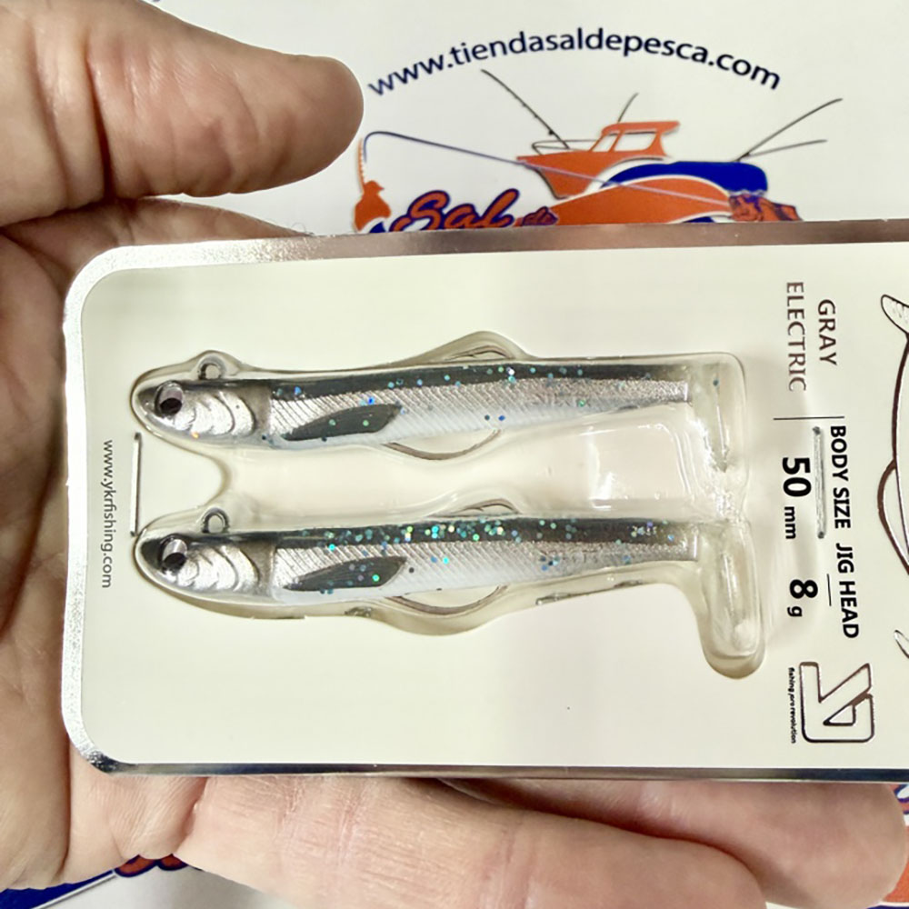 MUESTRA VINILO SPIN YKR KISU SHAD 50MM 8GR. COLOR GREY ELECTRIC - Imagen 2