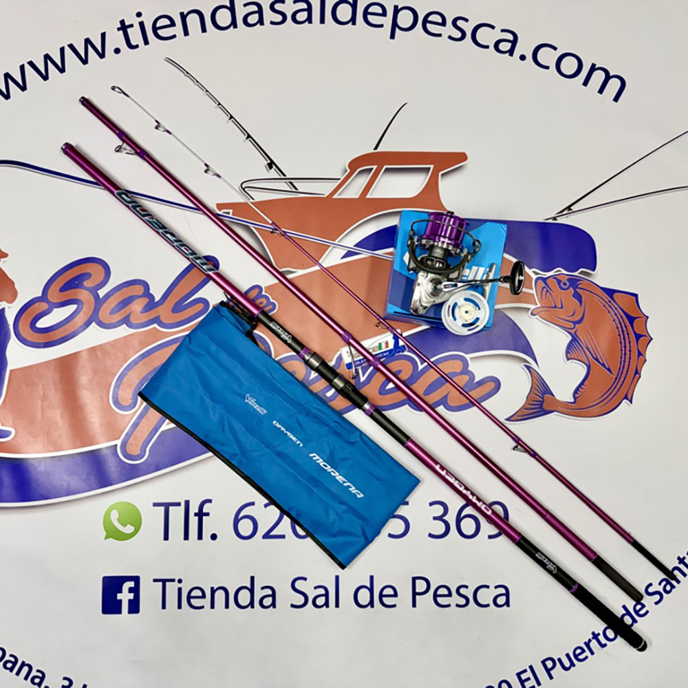OFERTA COMBO SURFCASTING VERCELLI CAÑA MORENA + CARRETE OXYGEN SK