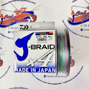 HILO TRENZADO DAIWA JAPAN J-BRAID 4X 0,17MM. MULTICOLOR 500MT.