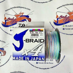 HILO TRENZADO DAIWA JAPAN J-BRAID 4X 0,33MM. MULTICOLOR 500MT.