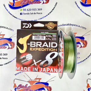 HILO TRENZADO DAIWA JAPAN J-BRAID EXP. 8X 0,10MM. DARK GREEN 300MT.
