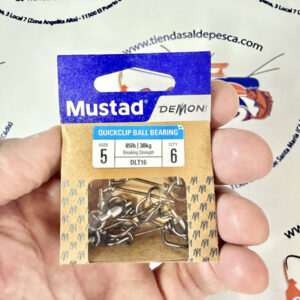 EMERILLON MOSQUETON MUSTAD QUICKKLIP W/BALL BEARING NUM. 5 85LB/39KG.