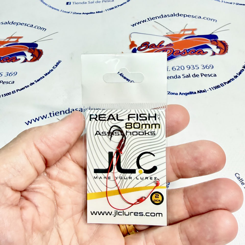 ANZUELOS MONTADOS JLC 80MM. ASSIST DE COLA REAL FISH