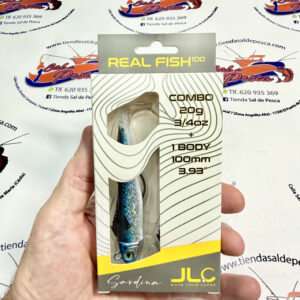 MUESTRA VINILO JIGGING JLC REAL FISH COMBO+1 CUERPO 20GR. SARDINA