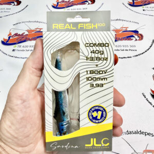 MUESTRA VINILO JIGGING JLC REAL FISH COMBO+1 CUERPO 40GR. SARDINA