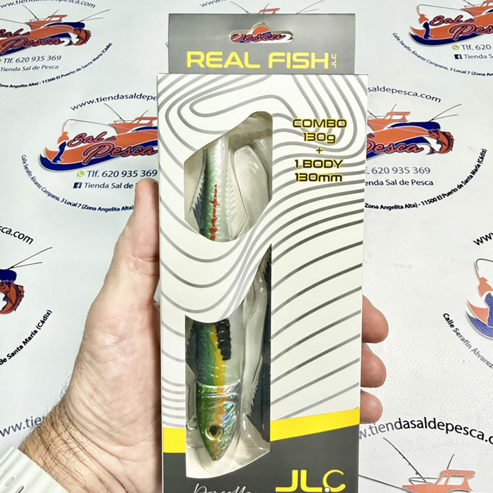 MUESTRA VINILO JIGGING JLC REAL FISH COMBO+1 CUERPO 130GR. DONCELLA
