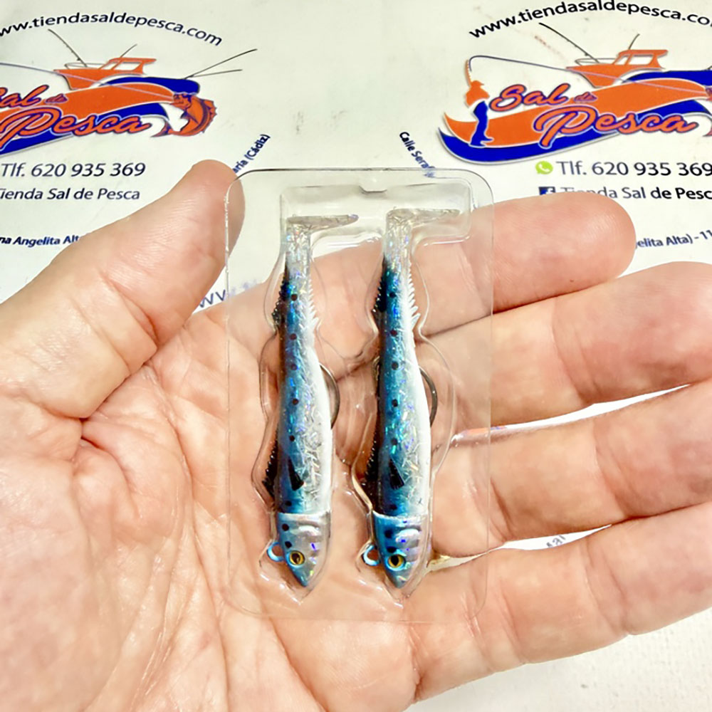 MUESTRA VINILO SPIN JLC REAL FISH DOBLE COMBO 8GR. SARDINA - Imagen 2