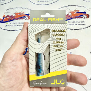 MUESTRA VINILO SPIN JLC REAL FISH DOBLE COMBO 15GR. SARDINA