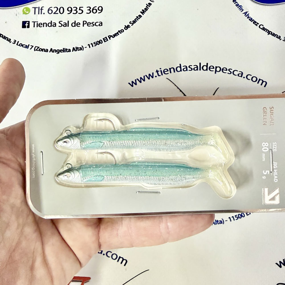 MUESTRA VINILO SPIN YKR HAPPY EEL 80MM 5GR. COLOR SUGAR GREEN - Imagen 2