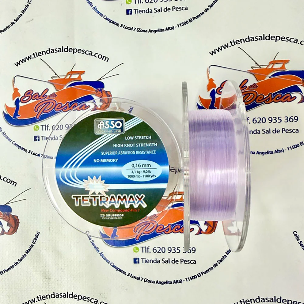 HILO MONOFILAMENTO ASSO TETRAMAX 0,16MM. 1000MT. COLOR PURPURA