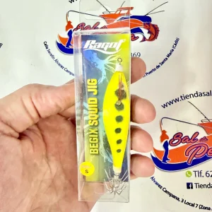 MUESTRA CALAMAR RAGOT BEGIX PEZ S COLOR YELLOW DOTS NAT 10CM. 10GR.