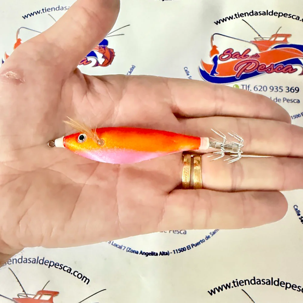 MUESTRA CALAMAR RAGOT BEGIX PEZ S COLOR ORANGE PINK NAT 10CM. 10GR. - Imagen 2