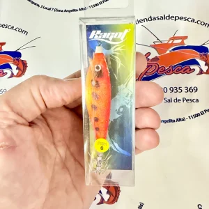 MUESTRA CALAMAR RAGOT BEGIX PEZ S COLOR ORANGE DOTS NAT 10CM. 10GR.