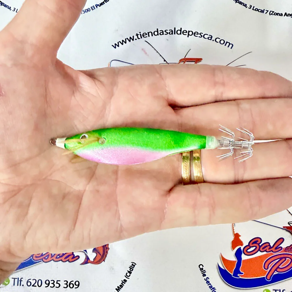 MUESTRA CALAMAR RAGOT BEGIX PEZ S COLOR GREEN PINK NAT 10CM. 10GR. - Imagen 2