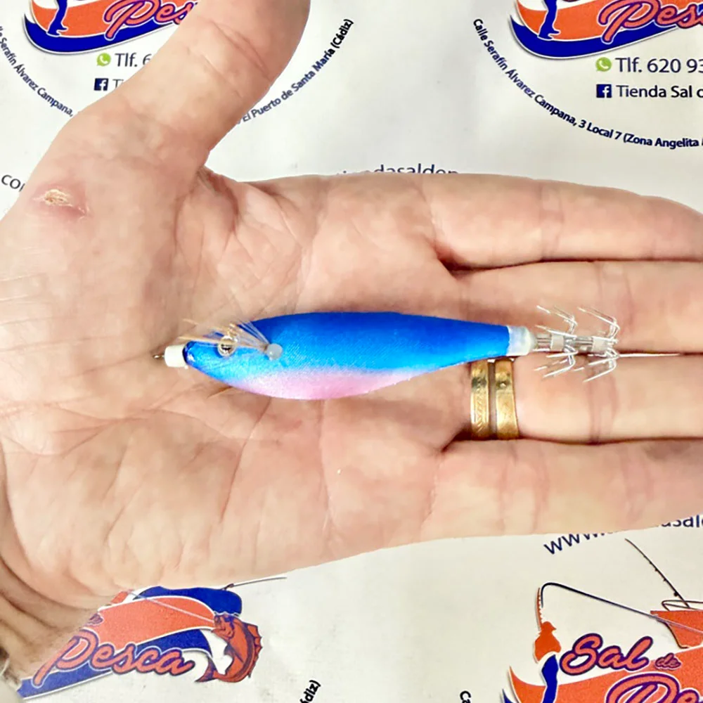 MUESTRA CALAMAR RAGOT BEGIX PEZ S COLOR BLUE PINK NAT 10CM. 10GR. - Imagen 2
