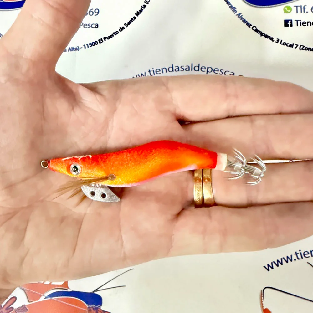 MUESTRA CALAMAR RAGOT BEGIX EGI 2.5 COLOR ORANGE PINK NAT 10CM. 13GR. - Imagen 2