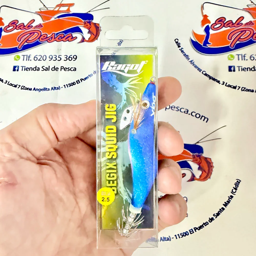 MUESTRA CALAMAR RAGOT BEGIX EGI 2.5 COLOR BLUE PINK NAT 10CM. 13GR.