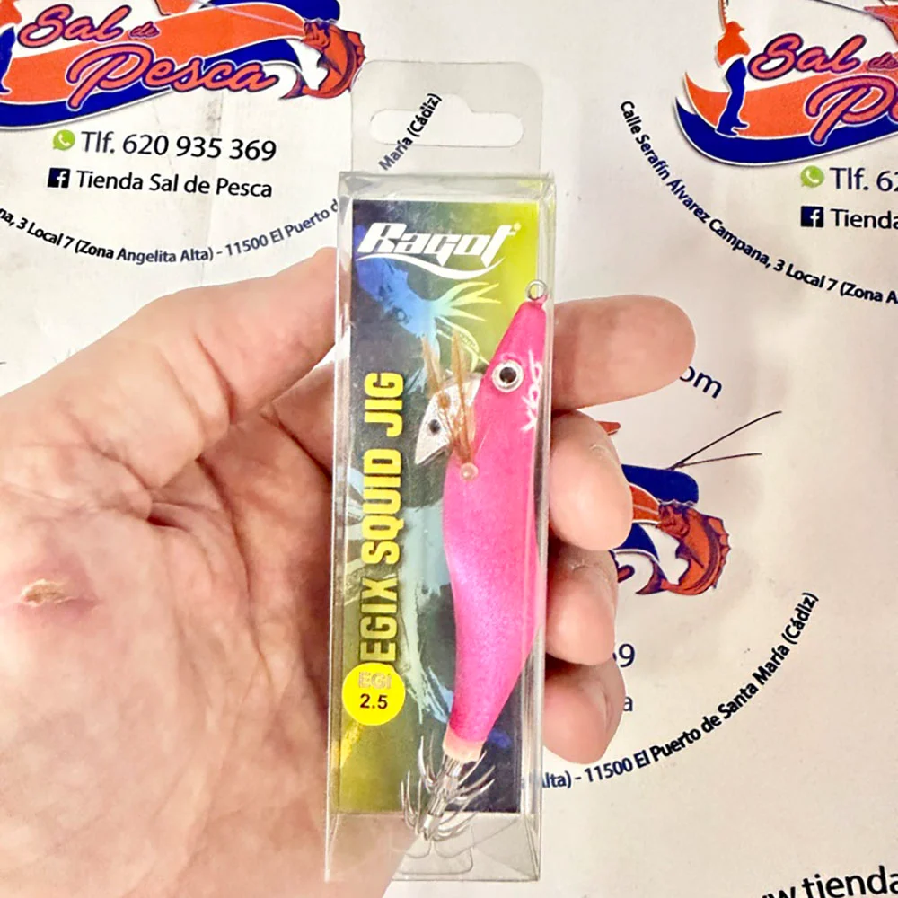 MUESTRA CALAMAR RAGOT BEGIX EGI 2.5 COLOR PINK NATURAL 10CM. 13GR.