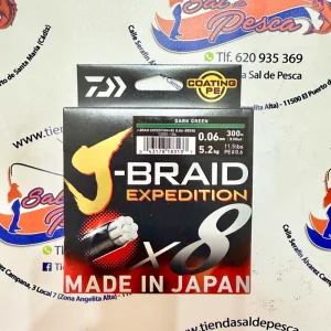 HILO TRENZADO DAIWA JAPAN J-BRAID EXP. 8X 0,06MM. DARK GREEN 300MT.